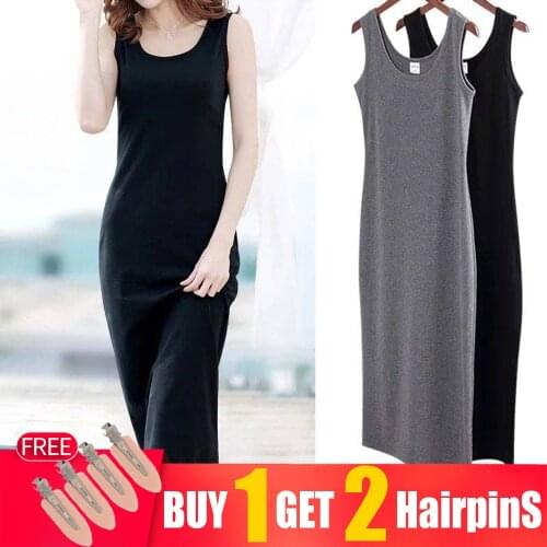 Womens dress large vest dress 2021 summer fat mm medium length sleeveless elastic skin friendly loose and comfortable dresses