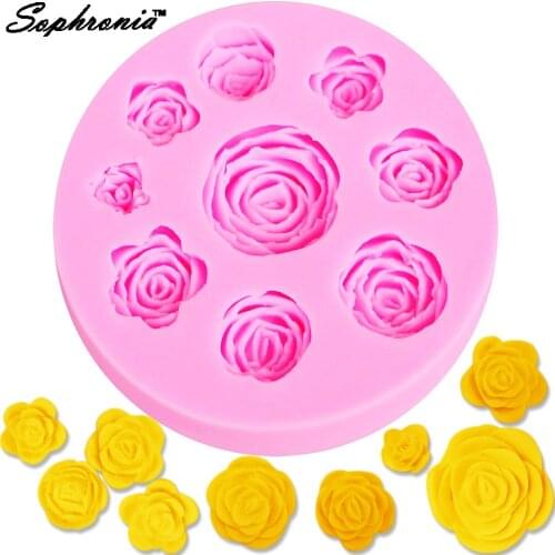 Sophronia 1pcs UV Resin Jewelry Liquid Silicone Mold 3D Rose Flower Mold For DIY Making Jewelry Art Mould m036