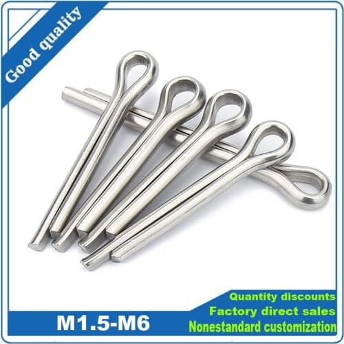 10/50pcs Steel Spring Cotter Split Pins M1.5 M2 M2.5 M3 M4 M5 M6 Small Hair Clip Clamp Tractor Open Elastic Pin for Car