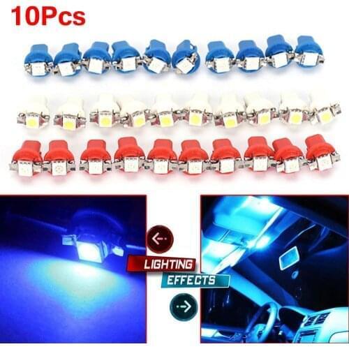 10Pcs B8.3D 5050 Led 1 SMD T5 Lamp Car Gauge Speed Dash Bulb Dashboard instrument Light Wedge Interior Lamp 10X Panel Bulb Light