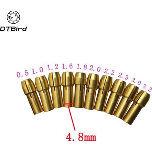 10pcs Dremel Mini Mrill Chucks Drill Chuck Adapter Micro Collet Chuck For Dremel Rotary Tool DT6
