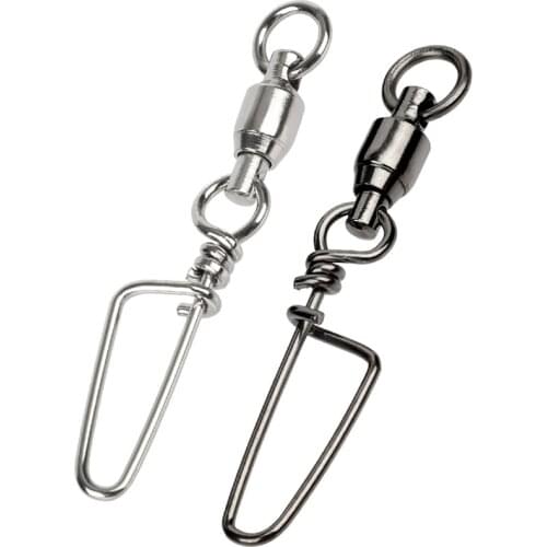 10Pcs Black Nickel Coated Stainless Steel Fishing Connector Pin Bearing Rolling Swivel Snap Pins Fishing Tackle Accessories