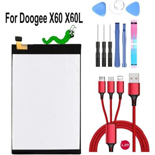 100% New 3300mAh V395585P For DOOGEE x60 X60L Battery +USB cable+toolkit