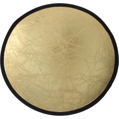 60cm 2 in 1 Round Reflector Flash Silver Gold Portable Collapsible Reflector for Flash Light Studio Multi Photo Disc Diffuers