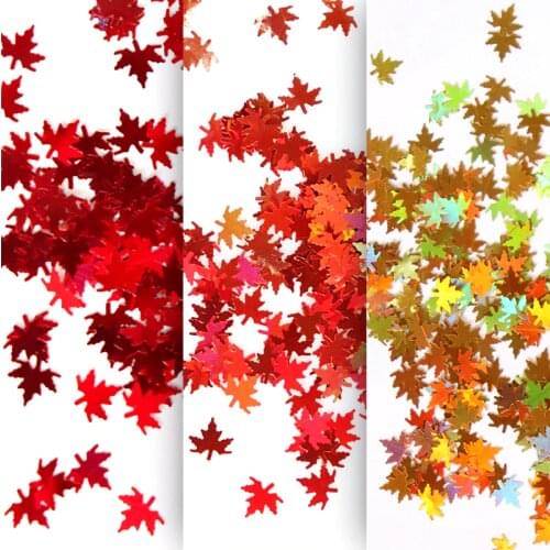 3 Colors/set Shiny Leaf Shape Glitter Micro Flakes Acrylic Holographic Gold Sequins DIY 3D Nail Art Decorations Polish Manicure