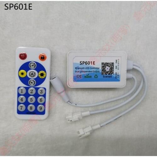 SP601E Bluetooth LED RGB controller APP 5-24V RF 16key Iridescence control dimming colour modulation two channel output