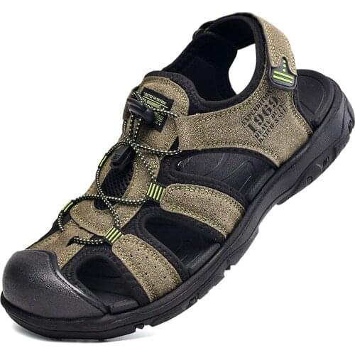 CEOXEAGLE Brand 2020 New Summer Men Genuine Leather Sandals Soft Comfortable Man Summer Shoes Outdoor Shoes Roman Beach Sandals