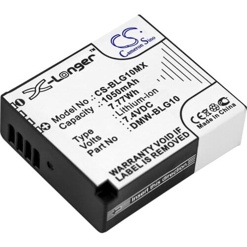 CS 1050mAh/7.77Wh battery for Panasonic Lumix DMC-GX7K,Lumix DMC-GX80,Lumix DMC-GX85,Lumix DMC-LX100,DMW-BLG10E