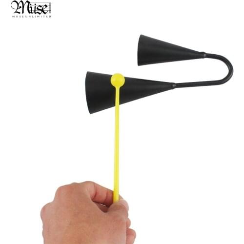 Two Tone Metal A-go-go Bell Cowbell Percussion Instrument with Striker