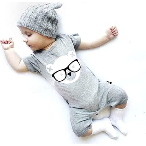 Newborn Baby Boy Rompers Cartoon Bear Children 2020 Summer Clothing Sets Cotton Short Sleeve Infant Jumpsuits Baby Girls Clothes