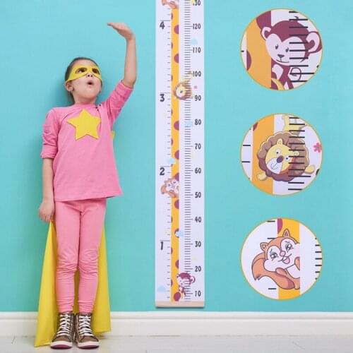 Cartoon Kindergarten Kids Room Decor Chirdren Height Ruler Giraffe Measure Height Gauge Rule Wall Hanging