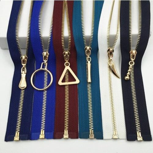 #3 metal zipper for sewing kids coat clothes fashion garment copper zipper 45cm 60cm 80cm 90cm 2pcs/lot good quality