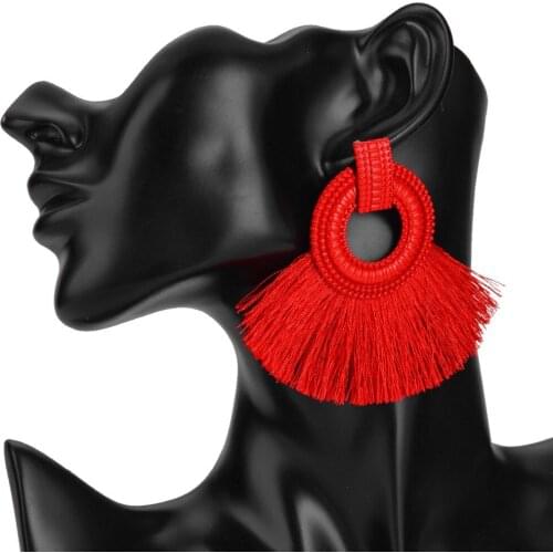 Fashion Statement Thread Tassel Earrings Bohemian Tassel Earrings Ethnic Drop Earrings for Women European Style