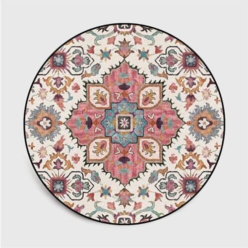 New national style flower pattern circular carpet 3D printing childrens carpet