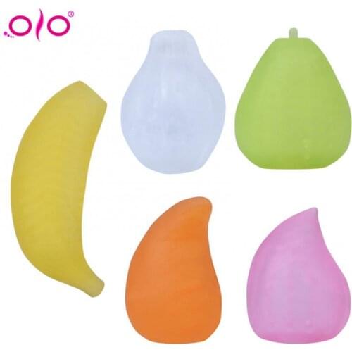 OLO Portable Male Masturbation Device Tight Vagina Stimulato Massage Cup Fruit Shape Masturbation Cup Adults Sex Toy For Men