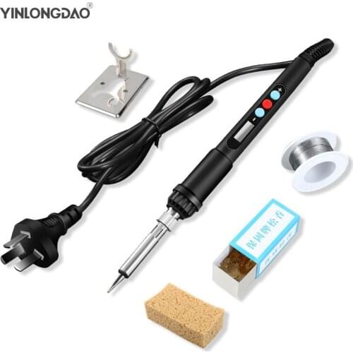 60W Soldering Iron LCD Digital Display Temperature 220V EU Electric Solder Iron Set Welding Rework Station Repair Kit