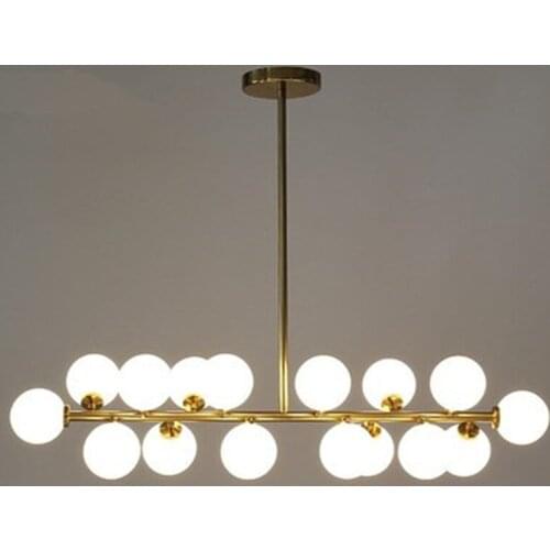 Gold/Black Magic Bean LED Pendant Lights for dinning Vintage Loft Industrial Glass Ball hanging Light Retro glass Pendant lamp