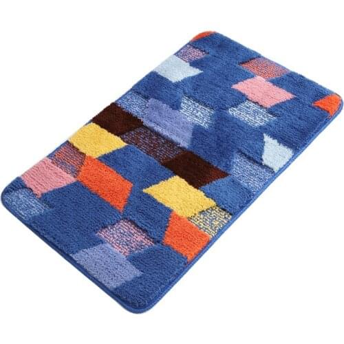 Anti-Slip Bathroom Mats for Bedroom Toilet Entrance Door Bath Rugs Water Absorbent Carpet Double-Layer Flock Bath Mats for Home