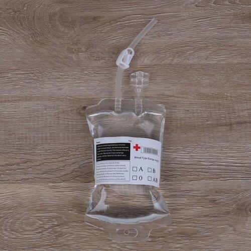 350ml Transparent Clear Medical PVC Material Reusable Blood Energy Drink Bag Halloween Vampire Pouch Props high quality