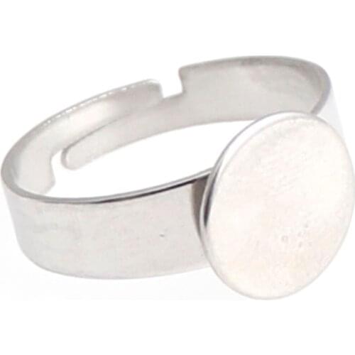 10pcs/lot Fit8/10mm Stainless Steel Blank Adjustable Ring Base Cabochons Cameo Settings Diy Jewelry Making Ring