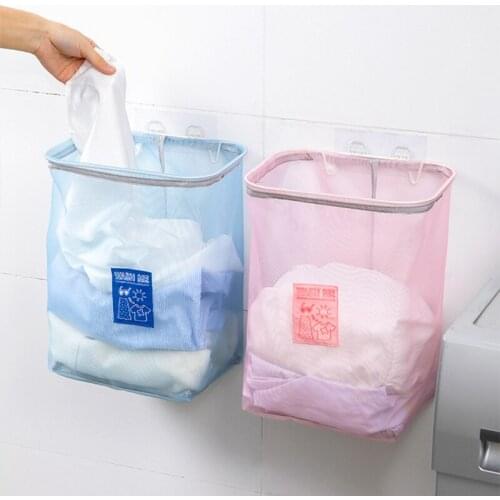 Foldable Laundry Basket Large Capacity Wall Hanging Laundry Hamper Dirty Clothes Storage Organizer Bucket Homehold Storage Bag