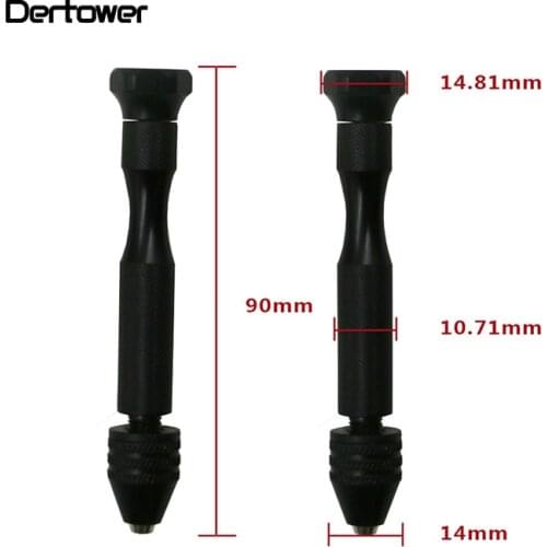 Twist Drills Bit Mini Micro Aluminium Manual Hand Drill Keyless Chuck 0.3-3.2mm walnut Woodworking Drilling Rotary Tools DT6