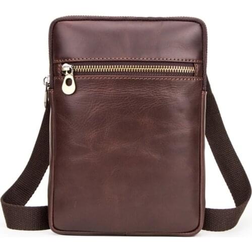 Genuine Leather crossbody bag mens bag hang bag luxury bag purse handbags Flap bags 2020 Casual Mini iPad Male Blosa