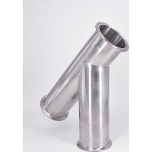 76mm Pipe OD 3" Tri Clamp Oblique Y Shaped 3 Way SUS 304 Stainless Sanitary Fitting Spliter Homebrew Beer Wine