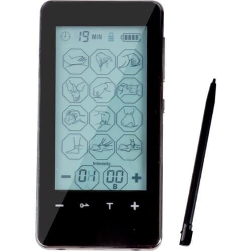 Newest Portable 2 channel Touch Screen smart TENS Electronic Pulse Massager 12 mode Mini body massager for Physical Therapy