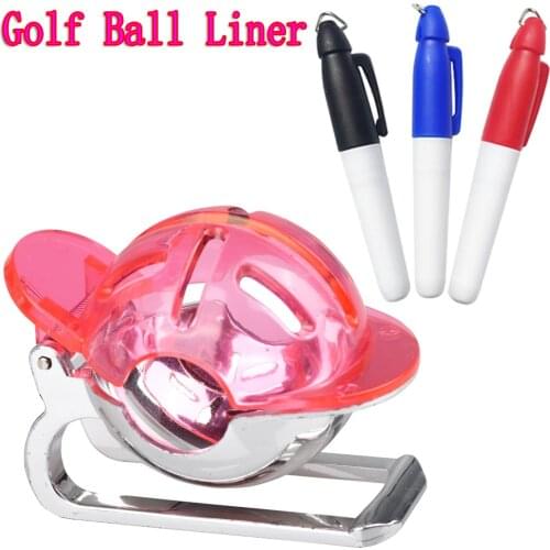 1Set Golf Ball Line Marker Clip With 3Pen Drawing Marking Alignment Tool Template Drawing Alignment Golf Accessory