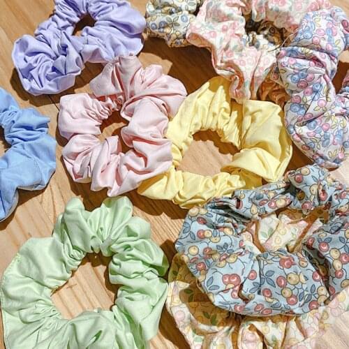 2 Pcs/Set Children Cute Soft Floral Cherry Elastic Hair Bands Girls Lovely Colorful Scrunchies Rubber Bands Kid Hair Accessories