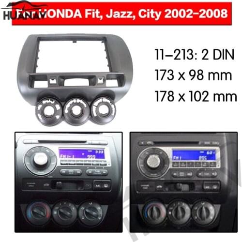 HUANAV Car Radio stereo palyer Fitting installation adapter fascia For 2002-2008 Honda Jazz 2DIN Audio Fascias frame