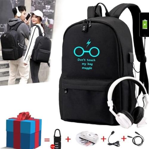 BPZMD Lumnious Anti-theft school bookbag For Kids Unisex Cute Backpacks canvas USB small backpack Solid Zipper 20-35 Litre
