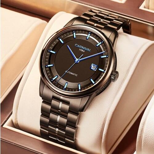 CARNIVAL Mens Watches Top Brand Men Watch MIYOTA movement Luxury Waterproof Sport Male Steel Automatic Mechanical Man Clock