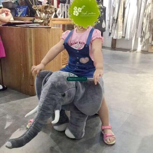 Dorimytrader 1 pc Pop Cute Anime Elephant Plush Toy Stuffed Animals Elephant Chair Doll for Kids Decoration DY61803