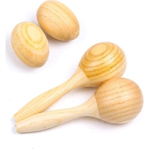 Wooden Maracas Egg Shakers Music Instruments For Kids Baby Toys 12 24 36 Months Juegos Educativos Kleuter Speelgoed