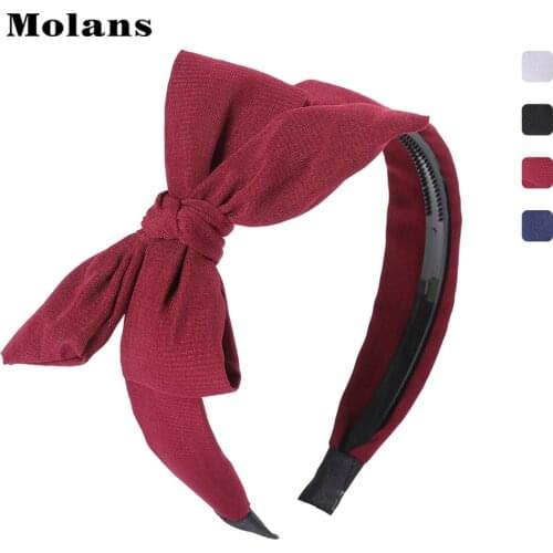 MOLANS Big Bow Knot Headband Non-slip Solid Hair Band Women Fashion Korean Hair Hoop 2020 New Hair Accessories Headwear