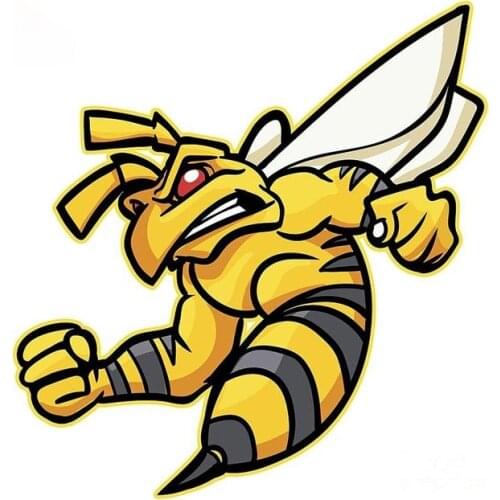 Cartoon Car Styling Strong Bee Car Stickers Motorcycle Helmet Vinyl Bumblebee Decal Bumpers Car Accessories 13*11.7cm