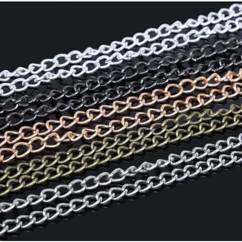 New Listing 5m/lot Rhodium/Silver/Gold/Gunmetal/Antique Bronze Plated Necklace Chains for DIY Bracelet Jewelry Findings Making