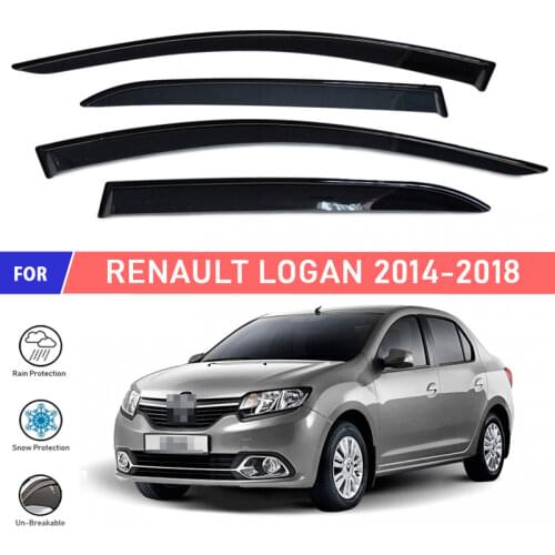 Window deflectors for Renault Logan 2014- car window deflector wind guard vent sun rain visor cover car styling
