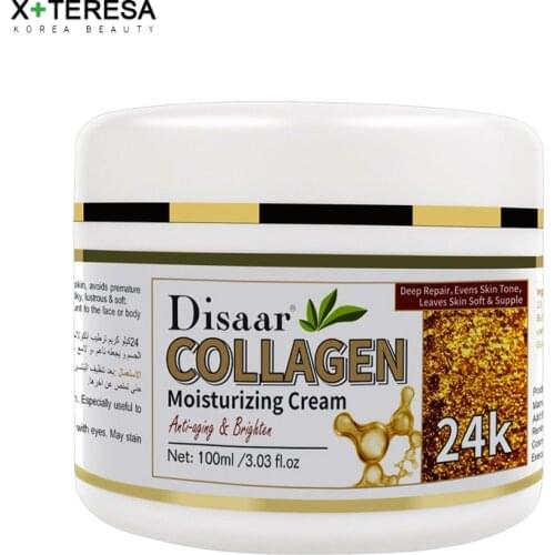 24K Gold & Collagen Milk Face Cream For Dry Skin Care Anti Wrinkle Brightening Collagen Anti-Aging Whitening Moisturizing Creams