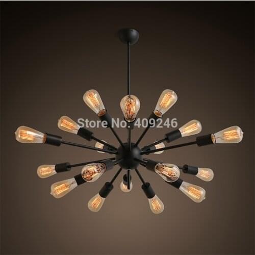 RH LOFT American rural industrial storm lantern 18 Lights droplight of satellite Wrought iron spider chandelier
