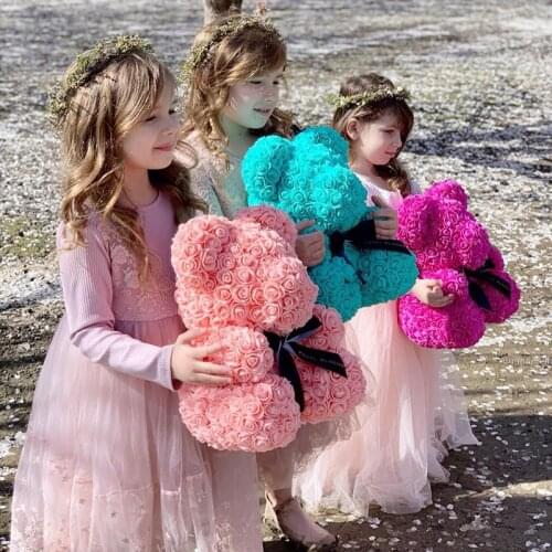 Rose Bear Handmade-Mothers Day, Valentines Day, Anniversary and Bridal Gifts Wedding Clear Gift Box