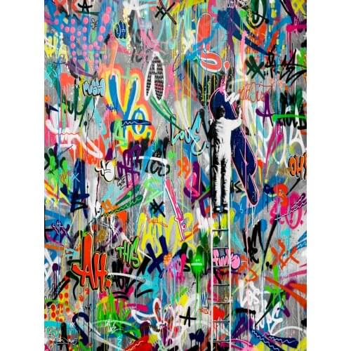 Random Creation Improvisation Canvas Painting Street Wall Prints Pictures Wall Art Banksy Artwork Graffiti Wall Decor Pictures