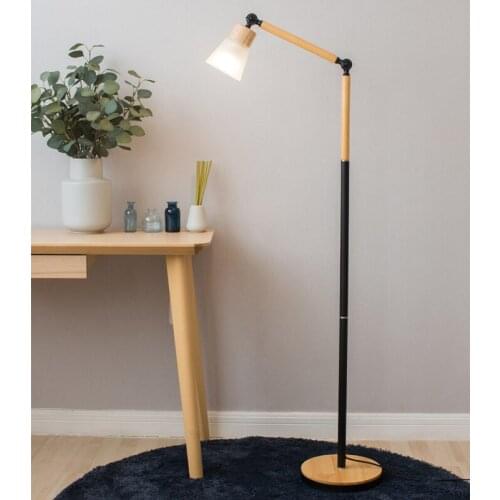 Modern Wood led floor light Lampa wedding decor glass floor lamp Bedroom Study E27 Luminaria Living Room reading Standing Lamp