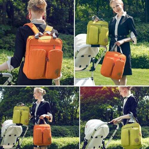 Insular Mummy Backpack Large Baby Diaper Bag Portable Storage Bag with Stroller Bag Changing Mat Bag for Maternal Child Supplies