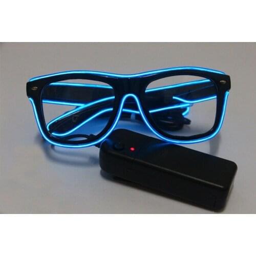 50pcs El Wire Glow Eye Glasses Led DJ Bright Light Safety Light Up Led Flashing Glasses Christmas Birthday Party Eyewear A3551