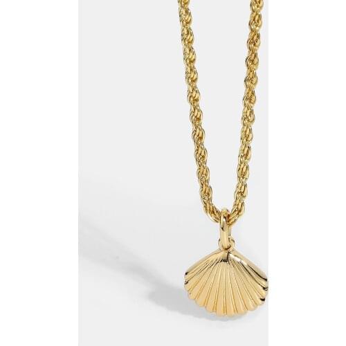 Trendy Gold Color Shell Pendant Necklace For Women Girls Summer Vacation Shell Choker Jewelry Accessories