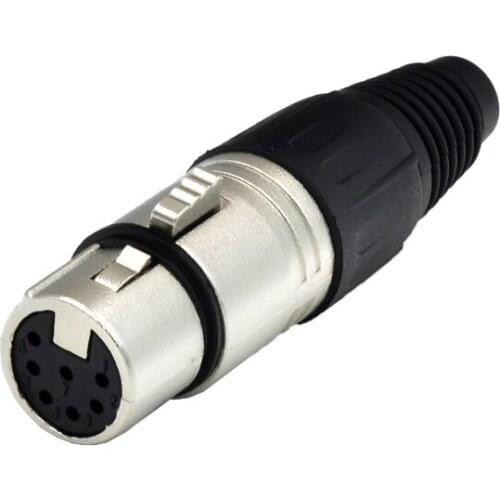 High quality 40pcs/lot NC7FX 7 Pin Pole XLR Female Audio Cable Connector Mic Microphone Silver