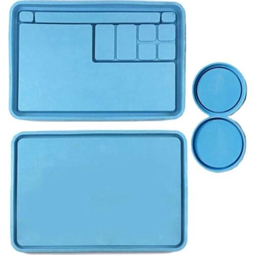 Makeup Box Tray Epoxy Resin Mold Rouge Case Silicone Mould DIY Crafts Jewelry Cosmetic Organizer Casting Tools T84A